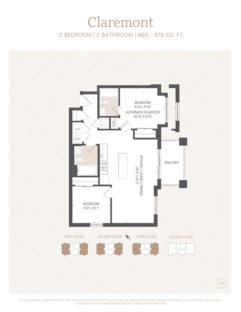 a floor plan of a bedroom apartment